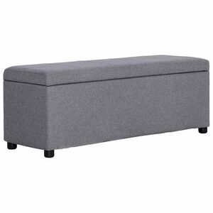 vidaXL b&aelig;nk med opbevaringsrum 116 cm polyester lysegr&aring;