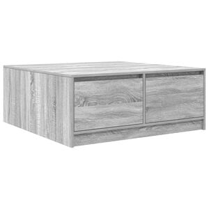 vidaXL sofabord med skuffer 100x100x40 cm gr&aring; sonoma-eg
