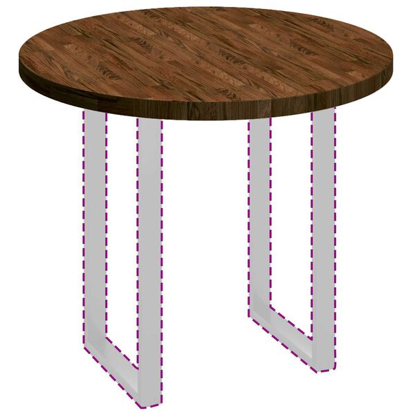 vidaXL Bordplade M&oslash;rk Brun &Oslash; 90 x 4 cm Massivt Eg Tr&aelig;