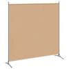 vidaXL Enkelt Panel Rumbeskyder Beige 175 x 180 cm Stof