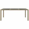 vidaXL havebord 190x90x75 cm hærdet glas og polyrattan beige