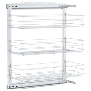 vidaXL udtr&aelig;kskurv til k&oslash;kkenskab tre lag 47x25x56 cm s&oslash;lv