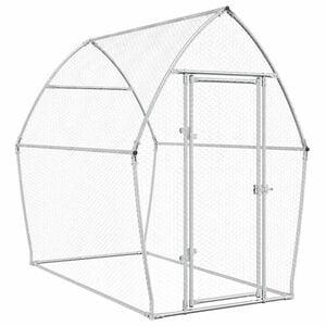 vidaXL h&oslash;nsehus 200x105x182 cm galvaniseret st&aring;l s&oslash;lvfarvet