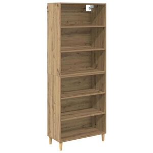 vidaXL Highboard Artisan Egetr&aelig; 69,5 x 32,5 x 180 cm Konstrueret tr&aelig;