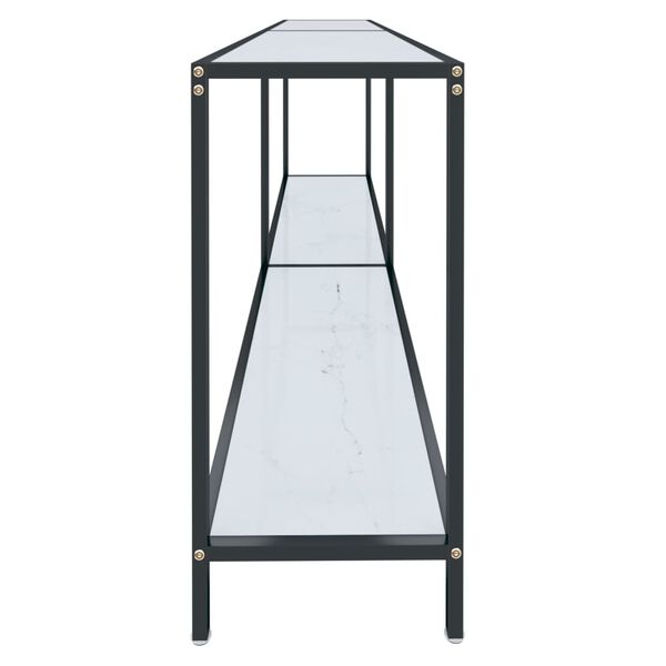 vidaXL konsolbord 200x35x75,5 cm hærdet glas hvid