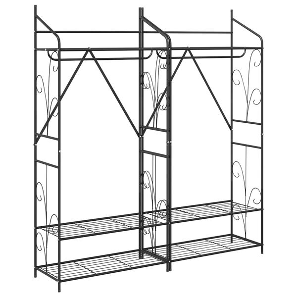 vidaXL &Aring;ben Garderobe Ensfarvet 2 pcs 78 x 36 x 158 cm