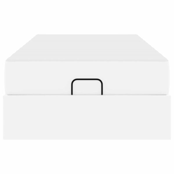 vidaXL Sengestel med madras Ren hvid 90 x 190 cm Kunstlæder