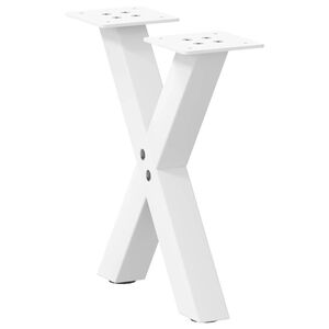 vidaXL sofabordsben X-formet 2 stk. hvid 30x(30-31) cm st&aring;l