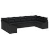 vidaXL Havesofa S&aelig;t med opbevaring 10 pcs Sort polyrattan