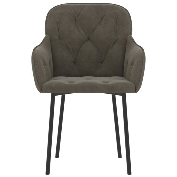 vidaXL spisebordsstole 2 stk. fl&oslash;jl m&oslash;rkegr&aring; (kun UK/IE/FI/NO)