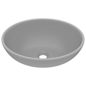 vidaXL luksuri&oslash;s h&aring;ndvask 40x33 cm keramisk oval mat lysegr&aring;