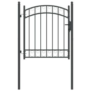 vidaXL Hegnport EMMEN 104 x 98,5 cm L&aring;ses Pulverlakeret St&aring;l Gr&aring;