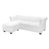 vidaXL L-formet Chesterfield sofa kunstl&aelig;der hvid