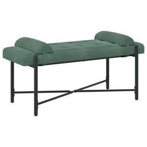vidaXL Knappet b&aelig;nk med puder Havgr&oslash;n 110 x 40 x 46 cm Fl&oslash;jl