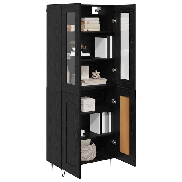 vidaXL Highboard Sort eg 69,5 x 34 x 90 cm Konstrueret tr&aelig;