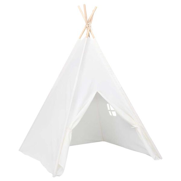 vidaXL tipi til b&oslash;rn 120x120x150 cm med b&aelig;repose polyester hvid