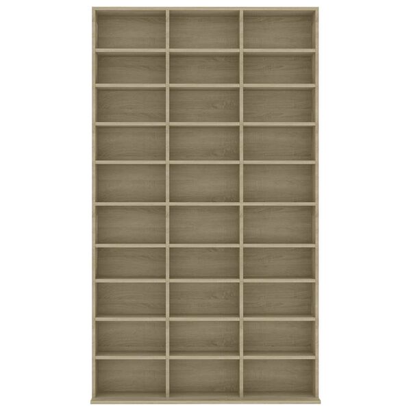 vidaXL cd-reol 102x23x177,5 cm konstrueret tr&aelig; sonoma-eg