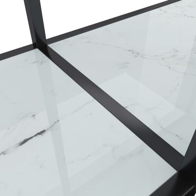 vidaXL konsolbord 220x35x75,5 cm hærdet glas hvid