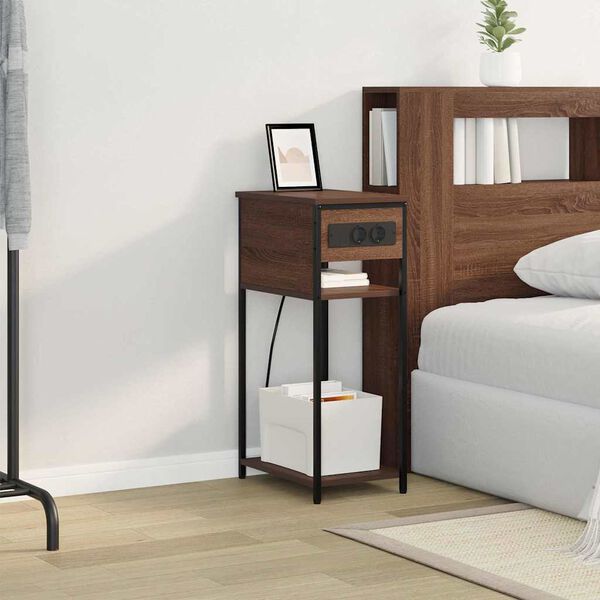 vidaXL Natskab Brun eg 41 x 28 x 76 cm Konstrueret tr&aelig;