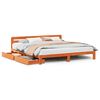 vidaXL sengeramme uden madras 200x200 cm massivt fyrretr&aelig; gyldenbrun