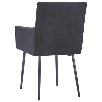 vidaXL spisebordsstole med armlæn 2 stk. fløjl sort