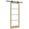 vidaXL Skyded&oslash;r Naturfarvet 86 x 211 cm Massivt fyrretr&aelig; og glas