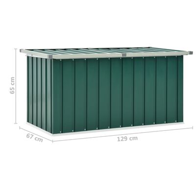 vidaXL opbevaringskasse til haven 129x67x65 cm grøn