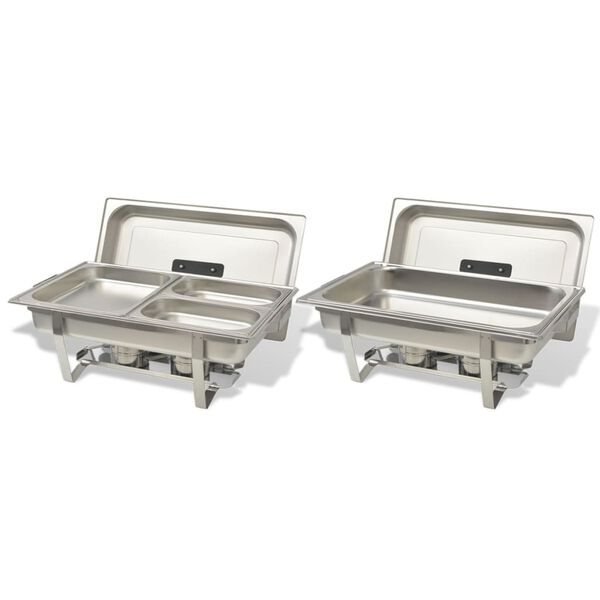 vidaXL fyrfadesæt i 2 dele rustfrit stål