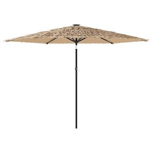 vidaXL haveparasol med st&aring;lstang 288x288x225 cm brun