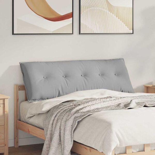 vidaXL Rygpude Skygr&aring; 140 x 19 x 50 cm Stof