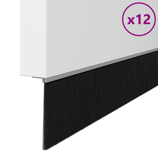 vidaXL Skruemonterede d&oslash;rb&oslash;rste t&aelig;tninger 12 pcs S&oslash;lv 100 cm