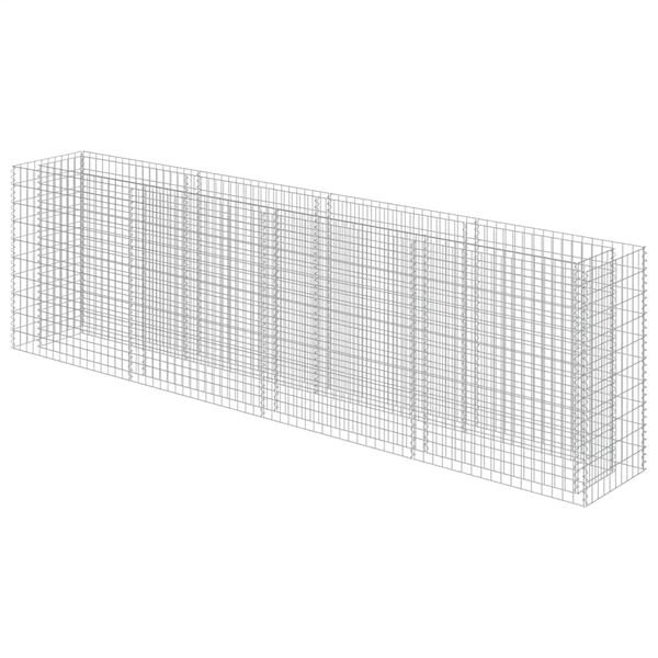 vidaXL gabion-h&oslash;jbed 360x50x100 cm galvaniseret st&aring;l