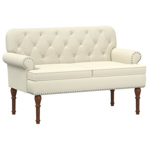 vidaXL L&aelig;nestol med knap tufting Cremefarvet 120 x 65 x 77 cm