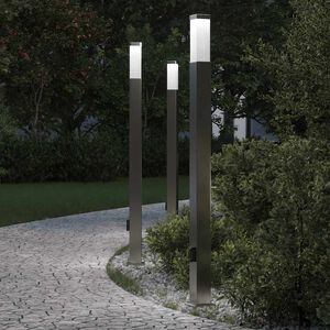 vidaXL pullertlamper med stikkontakt 3 stk. 110 cm rustfrit st&aring;l IP44