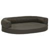 vidaXL ergonomisk hundeseng 75x53 cm h&oslash;r-look m&oslash;rkegr&aring;