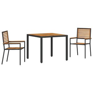 vidaXL Have Spisebordss&aelig;t 3 stk. Sort og Brunt polyrattan