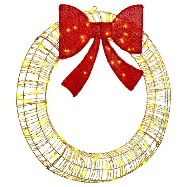 vidaXL Krans med 80 LED'er Varm hvid 91 x 91 x 9 cm PET