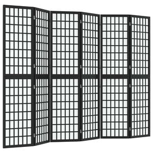 vidaXL 6-panels rumdeler 240x170 cm foldbar japansk stil sort