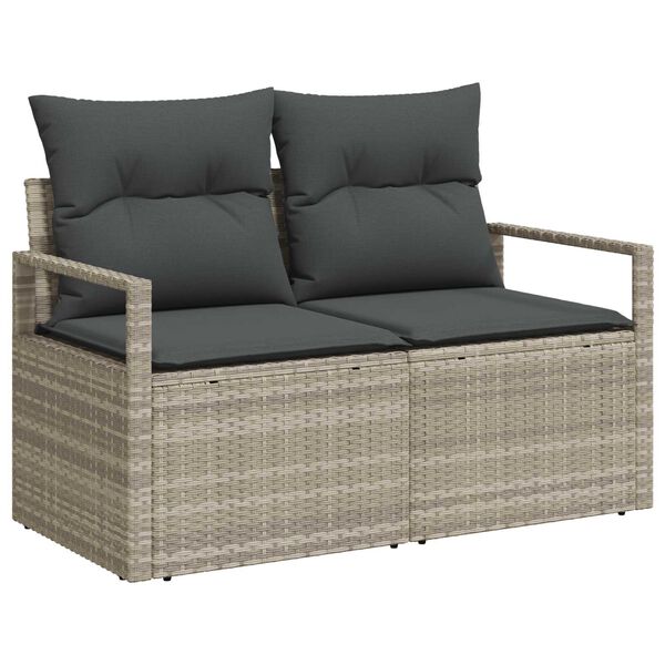 vidaXL Sofa S&aelig;t 6 pcs Lysegr&aring; polyrattan