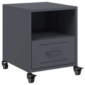 vidaXL sengebord 36x39x43,5 cm st&aring;l antracitgr&aring;