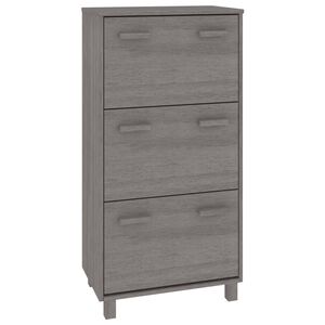 vidaXL skoskab HAMAR 59,5x35x117 cm massivt fyrretr&aelig; lysegr&aring;