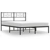 vidaXL sengeramme med sengegavl 135x190 cm metal sort
