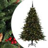 vidaXL Kunstigt juletr&aelig; med julekugle 210 cm 300 LED'er Varm hvid