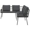 vidaXL Havesofa Sæt 2 pcs Sort polyrattan