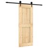 vidaXL Skyded&oslash;r Naturfarvet og sort 80 x 210 cm Massivt Fyrretr&aelig;
