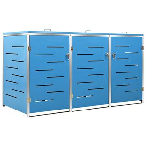 vidaXL tredobbelt skraldespandsskjuler 207x77,5x115 cm rustfrit st&aring;l