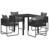 vidaXL Have Spisebordss&aelig;t 5 stk. Sort og Anthracit polyrattan