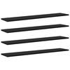vidaXL Boghylde Br&aelig;t 3 niveauer 4 stk. 100 x 20 x 1,5 cm Sort