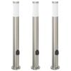 vidaXL pullertlamper med stikkontakt 3 stk. 80 cm rustfrit st&aring;l IP44