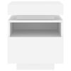 vidaXL sengebord med LED-lys 40x39x48,5 cm hvid